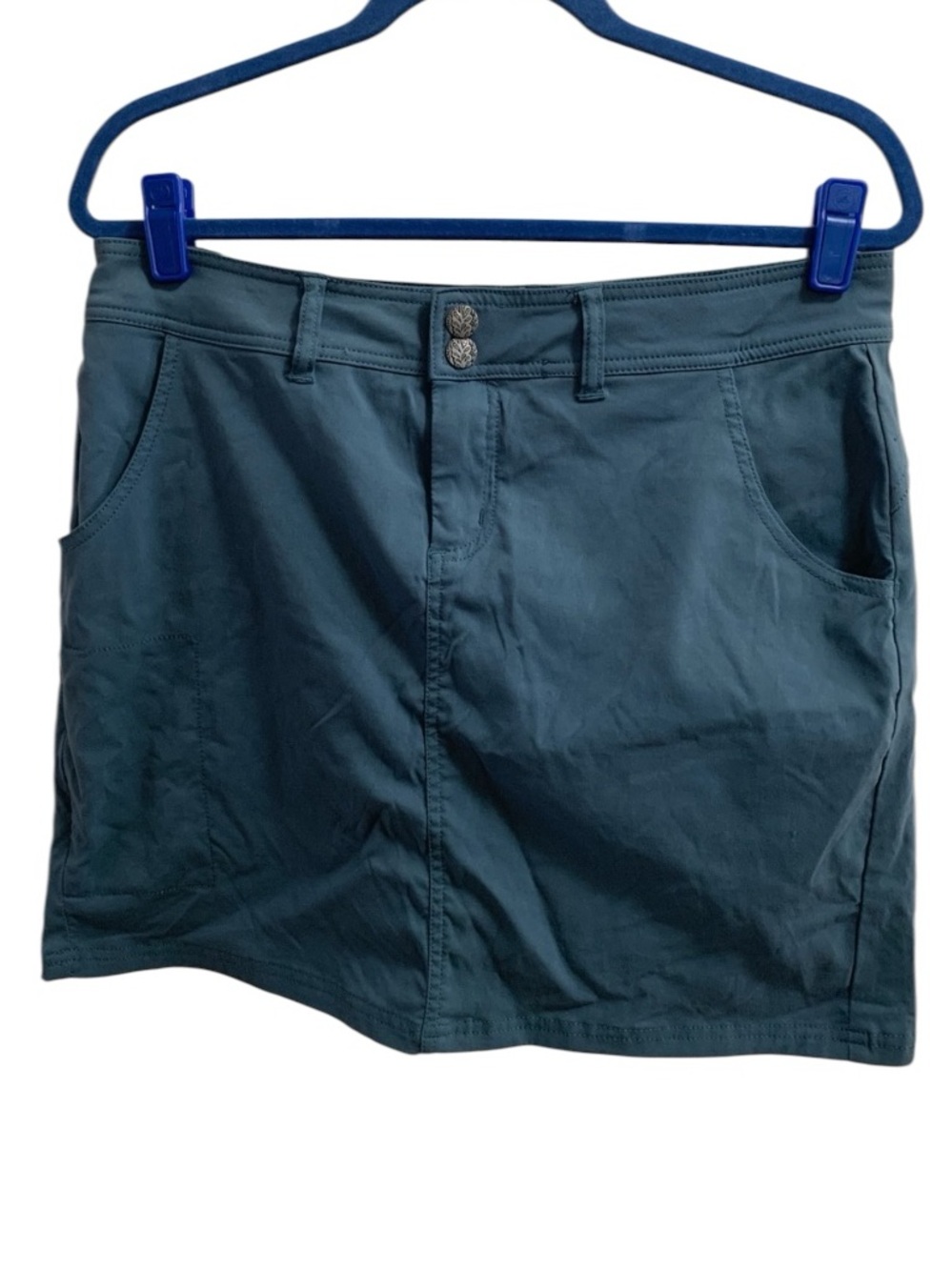 Prana Blue Halle Hiking Skort Skirt Women’s Size 10 Lots of Pockets